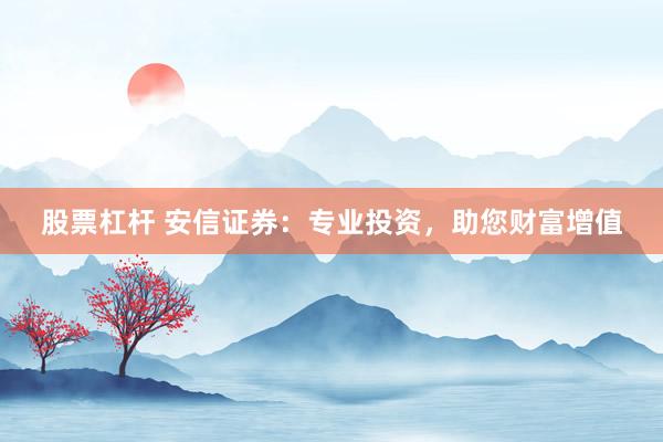 股票杠杆 安信证券：专业投资，助您财富增值