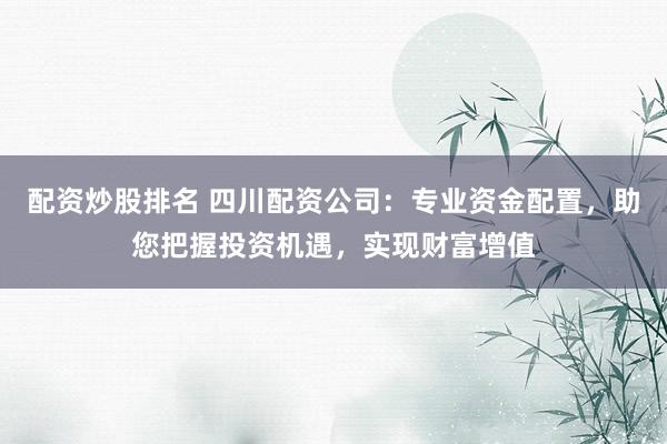 配资炒股排名 四川配资公司：专业资金配置，助您把握投资机遇，实现财富增值
