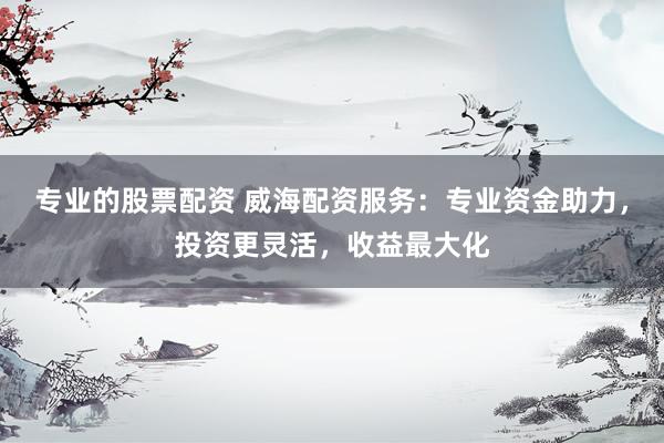 专业的股票配资 威海配资服务：专业资金助力，投资更灵活，收益最大化