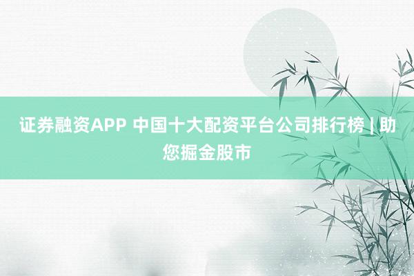 证券融资APP 中国十大配资平台公司排行榜 | 助您掘金股市