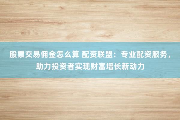 股票交易佣金怎么算 配资联盟：专业配资服务，助力投资者实现财富增长新动力