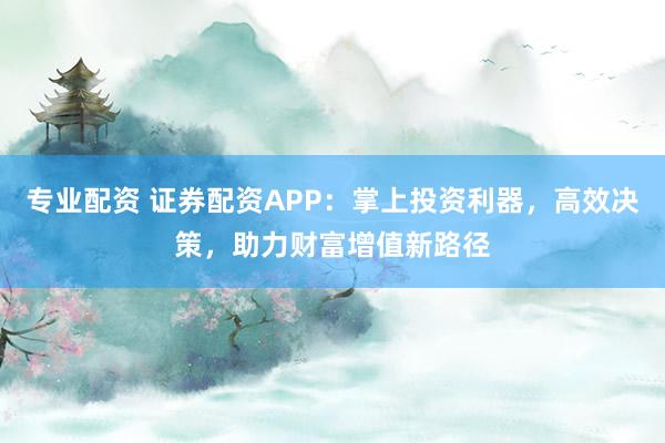 专业配资 证券配资APP：掌上投资利器，高效决策，助力财富增值新路径