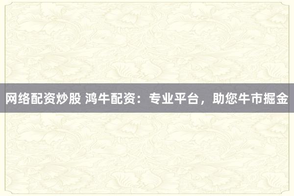 网络配资炒股 鸿牛配资:专业平台,助您牛市掘金