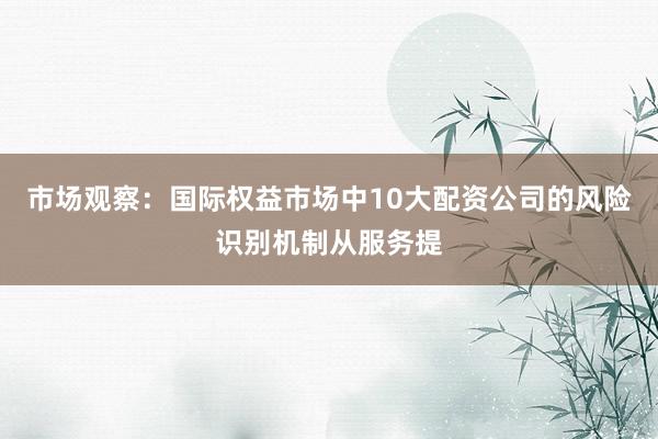 市场观察:国际权益市场中10大配资公司的风险识别机制从服务提