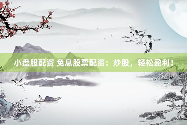 小盘股配资 免息股票配资:炒股,轻松盈利!