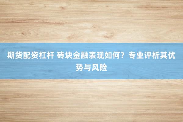 期货配资杠杆 砖块金融表现如何?专业评析其优势与风险