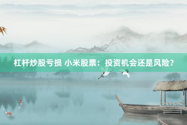 杠杆炒股亏损 小米股票:投资机会还是风险?