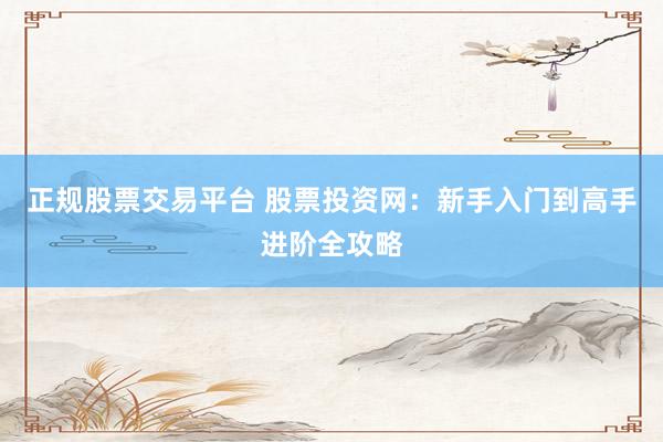 正规股票交易平台 股票投资网：新手入门到高手进阶全攻略